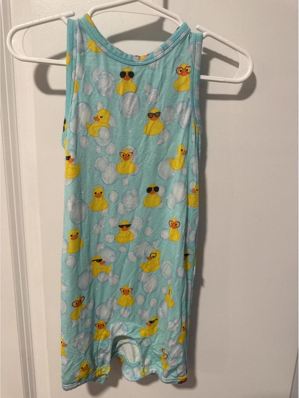 Posh Peanut Baby Romper with Rubber Duck Print 9-12 Months